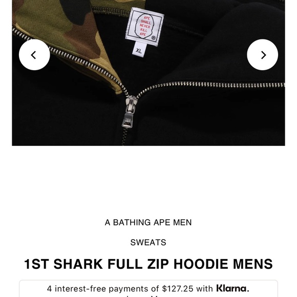 BAPE 1st Hoodie (Deadstock) Size XL and S, Black - Picture 7 of 7